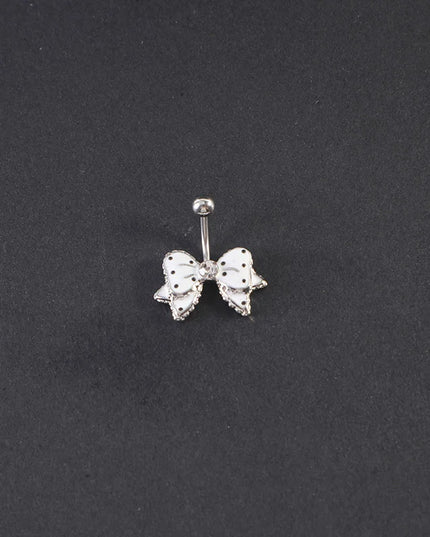 Stainless Steel Bow Piercing Fake Belly Button Ring Body Jewelry Ornaments For Women