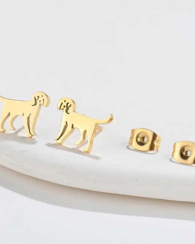 Pet Dog Ear Piercing For Women Cute Love Dachshunds Stainless Steel Corgi Dog Animal Stud Earring Free Shipping Brincos