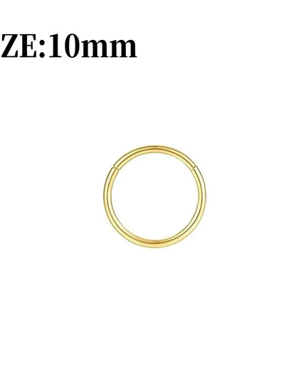 Gold Nose Rings for Women and Men, Clicker Septum Rings, Hoop Earrings, Suitable for Helix and Cartilage, Body Piercing Earrings