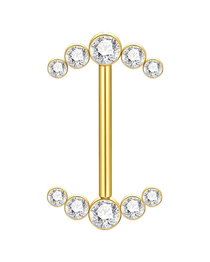1Pc Titanium Nipple Piercing Jewelry Internally Threaded Nipple Barbell Mamilo Piercing Prong Set Heart CZ Nipple Rings Women