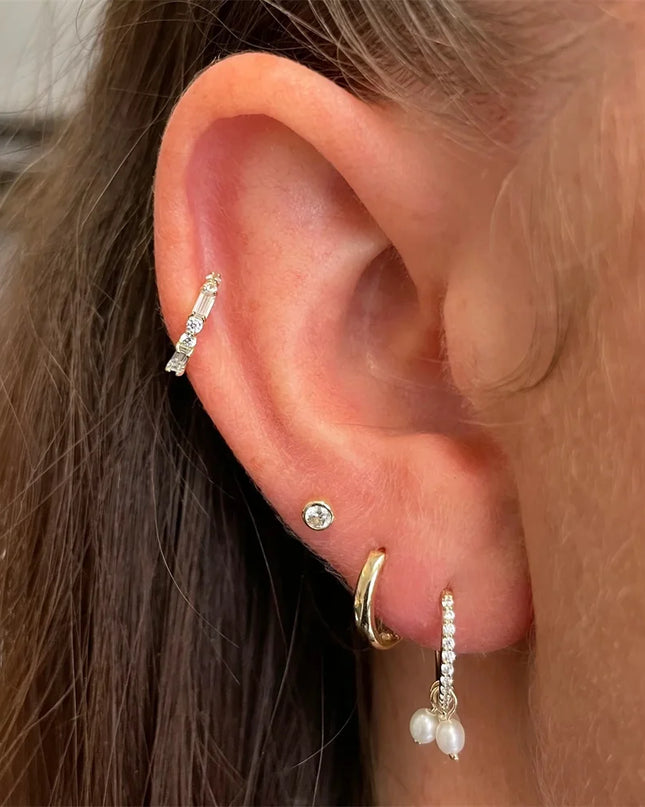 AIDE Heart Round Ball Flat Helix Piercing Earring 925 Sterling Silver Ear Studs Geometric Zircon Exquisite Trinket Studs Aretes