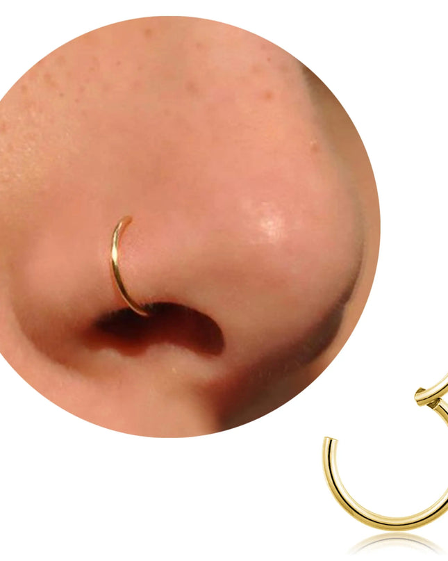 18G  316L Surgical Steel Nose Ring Hoop, Cartilage Hoop Earrings for Women Men  Piercing Jewelry 6mm/8mm/10mm/12mm