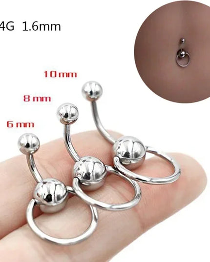 Surgical Belly Button Rings for Women Nombril Ombligo Navel Ring Earrings Stainless Steel Barbell Round Body Piercing Jewelry