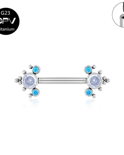 Titanium Nipple Stud G23 One End Fixed And The Other End Inserted With A Pin 14G Punk Female Sexy Piercing Jewelry Nipple Stud