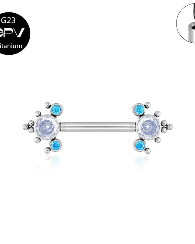 Titanium Nipple Stud G23 One End Fixed And The Other End Inserted With A Pin 14G Punk Female Sexy Piercing Jewelry Nipple Stud