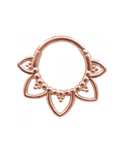 Stainless Steel Nose Ring Flower Hinged Septum Clicker Nose Hoop Seamless Nose Ring for Women Cartilage Nose Piercing Jewelry