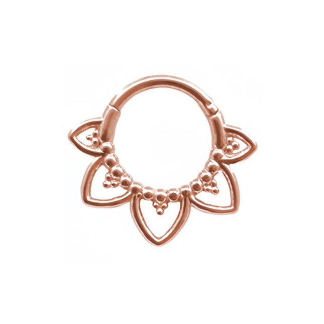 Stainless Steel Nose Ring Flower Hinged Septum Clicker Nose Hoop Seamless Nose Ring for Women Cartilage Nose Piercing Jewelry