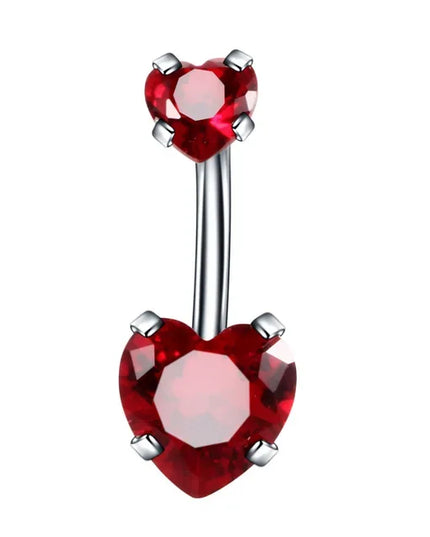 Fashion Heart Belly Button Piercing for Women Sexy CZ Stainless Steel Navel Rings Body Jewelry