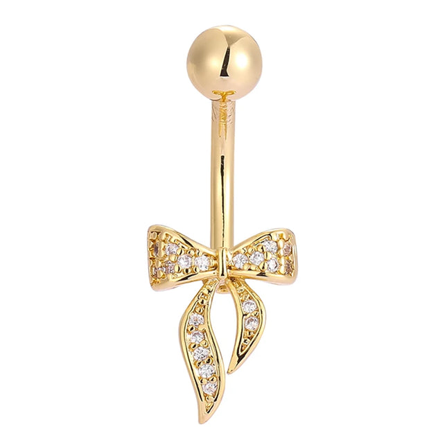 1PC 14G Surgical Steel Belly Button Rings Bow Butterfly Snake Cubic Zirconia Belly Button Barb Ombligo Piercing Jewelry
