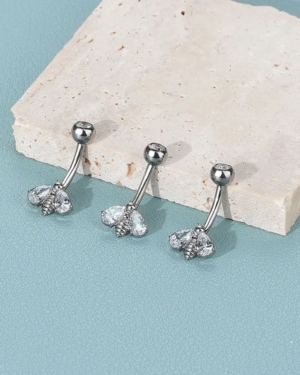 1Pc Titanium Zircon Belly Button Ring Round Heart Flower Navel Piercing Nombril Jewelry 14G Belly Piercing Ombligo