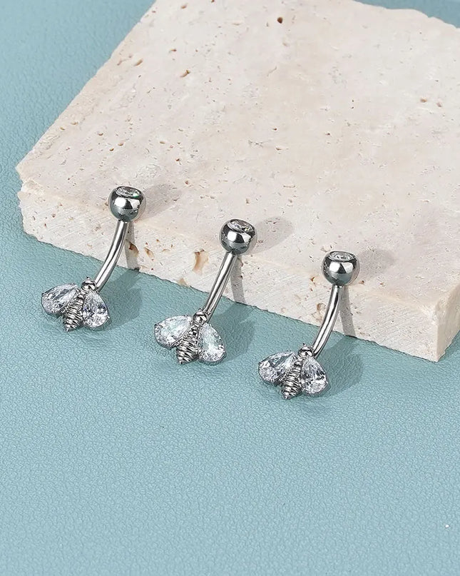 1Pc Titanium Zircon Belly Button Ring Round Heart Flower Navel Piercing Nombril Jewelry 14G Belly Piercing Ombligo