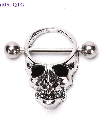 Hot! Skull Bars Nipple Ring Piercing Bar Stainless Steel Barbell Body Breast Jewelry
