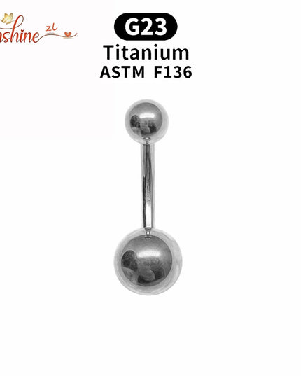 G23 Titanium 14G Belly Button Rings Zircon Highly Polishing Threaded Eyebrow Nails ASTM F136 Body 1pcs Wholesale Belly Button