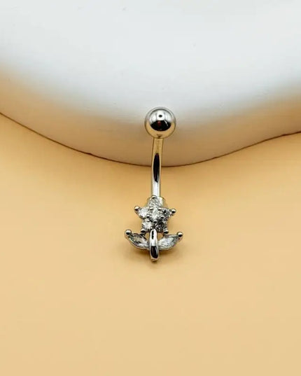 Steel Belly Button Ring Cute Devil Heart Cubic Zirconia Inlaid Hypoallergenic Navel Ring for Teen Girls Daily Use