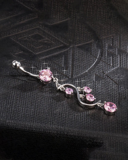 KUNIU 1PC Stylish Simple Long Zirconium Belly Button Nail Lady'S Body Piercing Jewelry Belly Ring Belly Jewelry