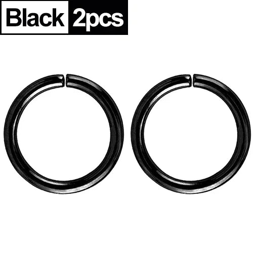 1/2pcs Nose Ring Clips Septum Ring Hoop Cartilage Tragus Helix Small Piercing Nose Rings  For Women Body Jewelry Accessories