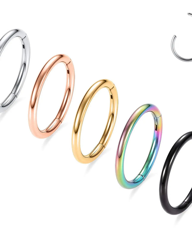 Hinged Nose Ring Hoop Septum Hoop  Ring Tragus Rook Ring Piercing Jewelry Lip Labret Ring Clicker Cartilage Earrings Women Gift