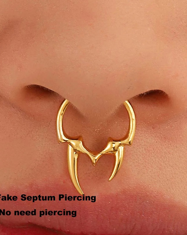 1PC Gothic Irregular Horn Nose Clip Fake Septum Piercing Non-pierced Nose Piercing Nose Ring Simple Fake Body Pircing