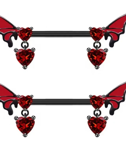 Gothic Cross Border Nipple Rings for Men Bats Spiders Cubic Zirconia Nipple Piercing Jewelry Stainless Steel Piercing Jewelry