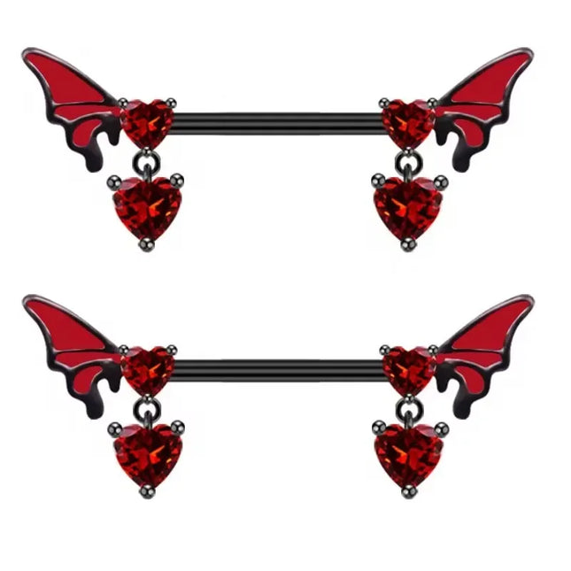 Gothic Cross Border Nipple Rings for Men Bats Spiders Cubic Zirconia Nipple Piercing Jewelry Stainless Steel Piercing Jewelry