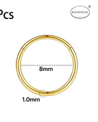 4Pcs Gold 8mm / Nose Rings & Studs / Ears