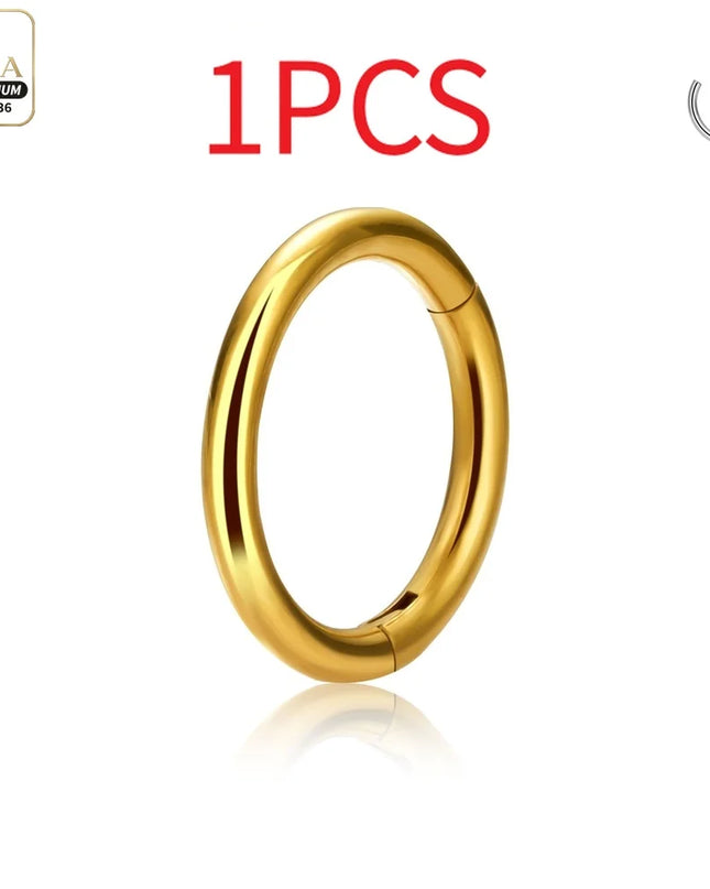 Nose Rings G23 Titanium Lip Ring For Women And Men Piercing Jewelry Hoop Earrings Mixed Color Body Clips Hinged