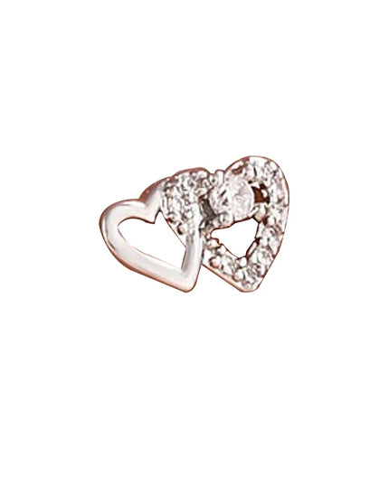 Fashion L Shaped Nose Studs Rings Cute Shiny Double Heart Nose Ring For Women Girls Body Piercing Jewelry Versatile Nose Ring