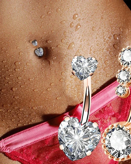 Steel Belly Button Rings for Women Girls Crystal Piercing Navel Ring Bar Drop Dangle Body Belly Navel Fashion Body Jewelry