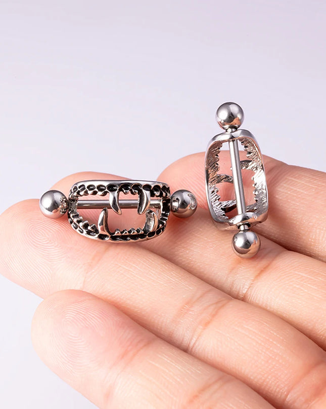 2PCS Surgical Steel Nipple Rings Piercing Jewelry Heart Women Sexy Hiphop Nail Clips Nipple Clamps Pierced Body Jewelry Gift