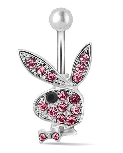 1pc Belly Button Rings Bunny Navel rings  Rabbit Belly Rings for Women Gem stone Pink Blue Bunny Fake Belly Piercing Rin