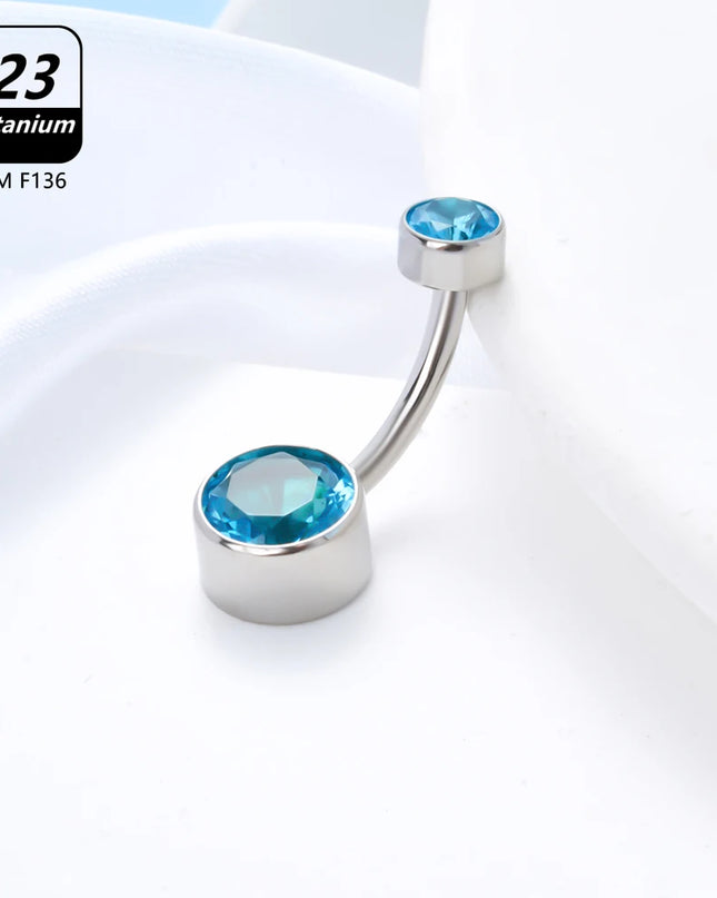 Belly Piercing Button Rings G23 Titanium Astm F136 14g Body Jewelry Internally Threaded Navel Ring Zirconia Earrings Zircon