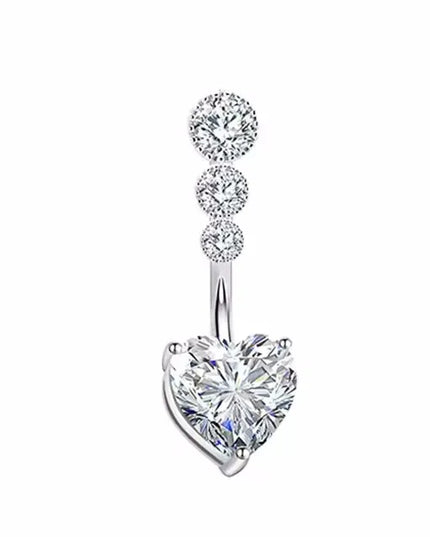 Steel Belly Button Rings Pink Crystal Piercing Navel Heart Style Navel Piercing Earring Belly Piercing Sexy Body Jewelry Ombligo