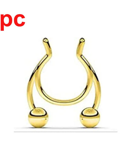 Punk C Shape Steel Nose Ring Horseshoe Lip Ring puncture Hook Clip Earrings Septum  No Allergic Body Piercing Jewelry Nose Rings