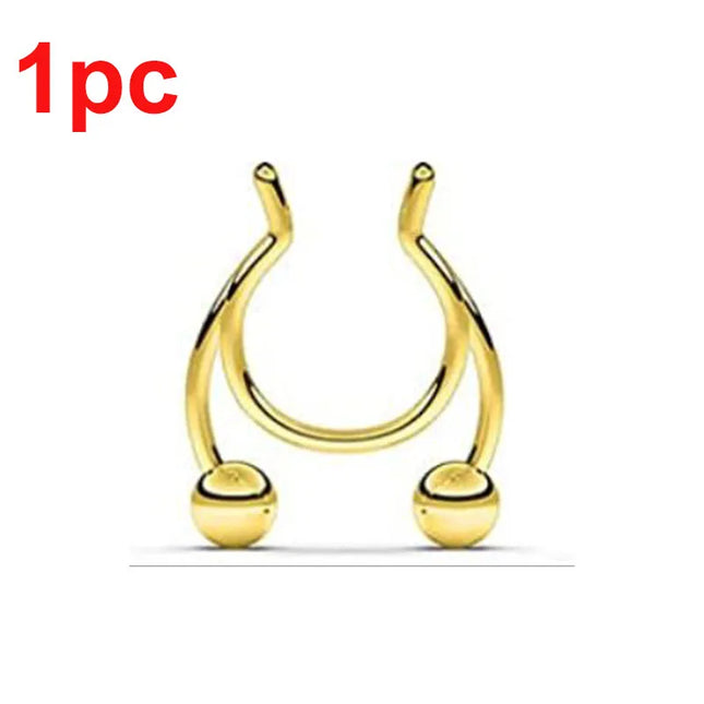 Punk C Shape Steel Nose Ring Horseshoe Lip Ring puncture Hook Clip Earrings Septum  No Allergic Body Piercing Jewelry Nose Rings