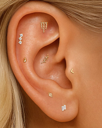 AIDE Heart Round Ball Flat Helix Piercing Earring 925 Sterling Silver Ear Studs Geometric Zircon Exquisite Trinket Studs Aretes