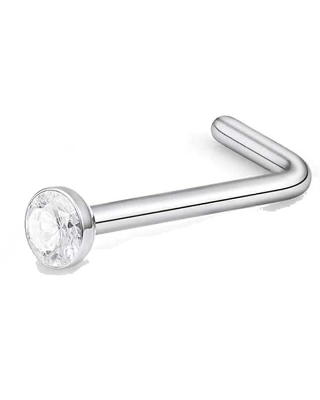 Nose Rings Chain Piercing Across Double with Chain Studs with Chain 20G Piercing Stud Nostril Jewelry for Women Men