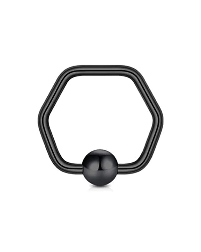 WKOUD Septum Rings Hoop Nose Ring Horseshoe Stainless Steel Cartilage Earrings Hoop Helix Tragus Septum Piercing Jewerly Black