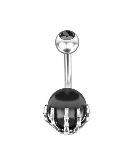 Black Belly Button Rings 10mm Surgical Steel 14G Belly Navel Rings Heart Zircon Crystal Turquoise Acrylic Belly Piercing Jewelry