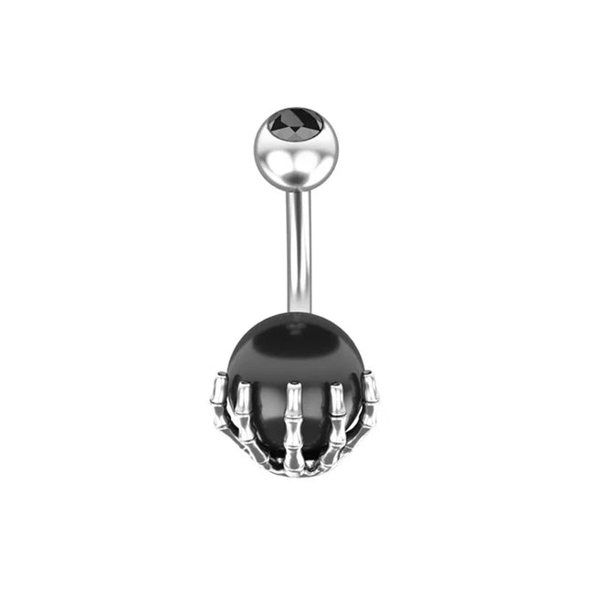 Black Belly Button Rings 10mm Surgical Steel 14G Belly Navel Rings Heart Zircon Crystal Turquoise Acrylic Belly Piercing Jewelry
