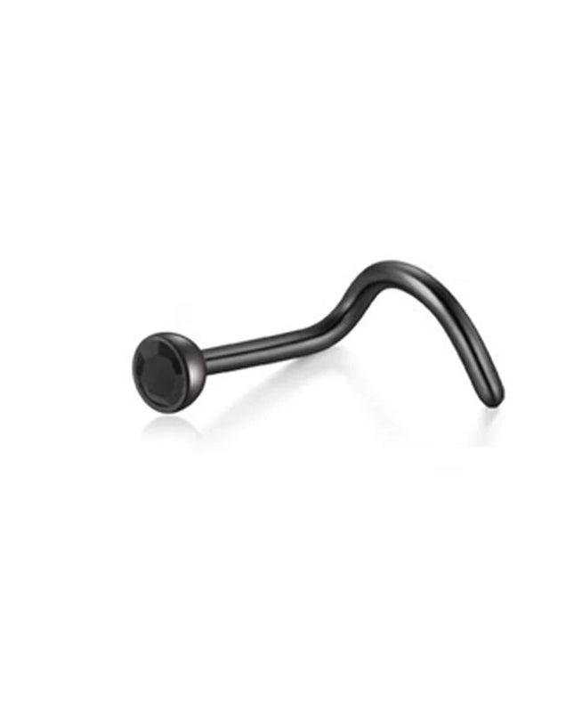 1Pcs 20G Nose Rings Hoop Surgical Stainless Steel Studs Screw L Shaped Nose Piercing Jewelry Women Black Woman and Man
