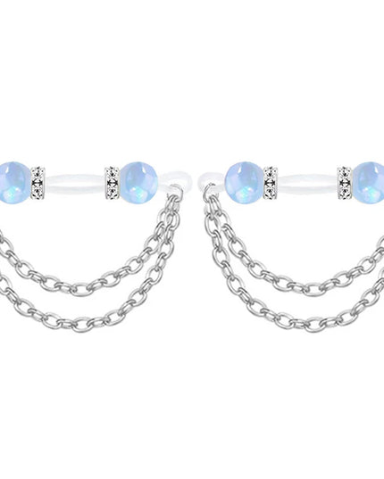 1pair Cute Rhinestone Fake Nipple Rings Non Piercing Nipple Cuff For Women Intimate Body Jewelry Accessory Gift