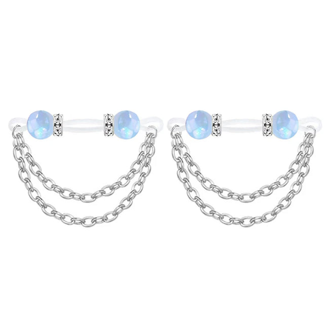 1pair Cute Rhinestone Fake Nipple Rings Non Piercing Nipple Cuff For Women Intimate Body Jewelry Accessory Gift