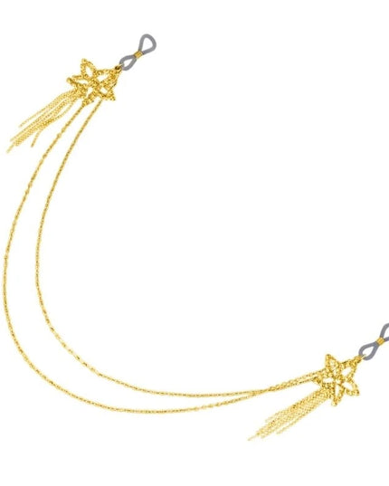 Rhinestones Star Tassels Nipple Chain Noose Rings No Piercing Nipple Jewelry for Women Festival Club Bra Body Chain