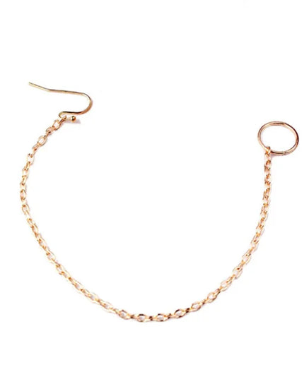 New 1Pcs  Ear Hook Nose Ring Body Jewelry Tassel Chain Link Nose Piercing Body Puncture Nostril Piercing for Women Jewelry