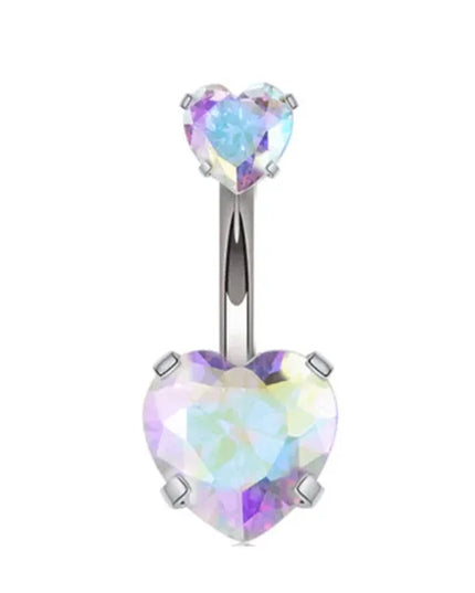Fashion Zircon Heart Belly Button Piercing for Women Sexy Navle Ring Stainless Steel Ombligo Umbigo Piercing Body Jewelry
