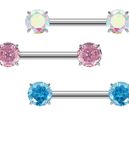 ASTM F136 Titanium PIERC Barbell Ring Nipple Ring Barbell CZ 14G12mm Ear Bar Piercing Bar Barbells Nipple Piercing Jewelry