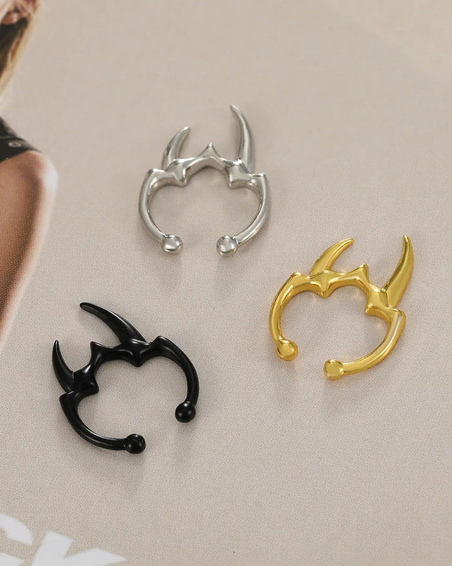 1PC Gothic Irregular Horn Nose Clip Fake Septum Piercing Non-pierced Nose Piercing Nose Ring Simple Fake Body Pircing