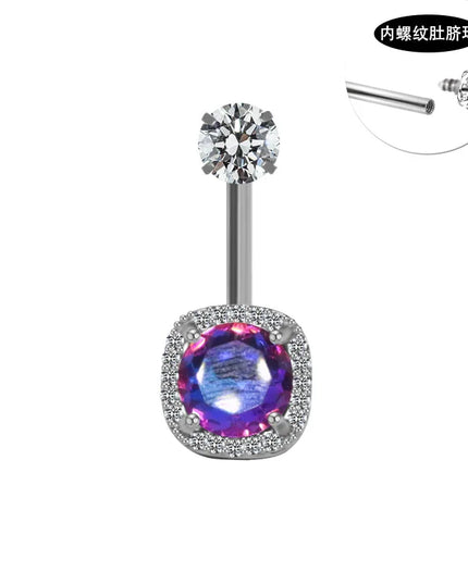 Fashion Crystal Belly Piercing Navel Ring Body Accessories Trigrams Flower Belly Button Piercing Ombligo Studs Jewelry