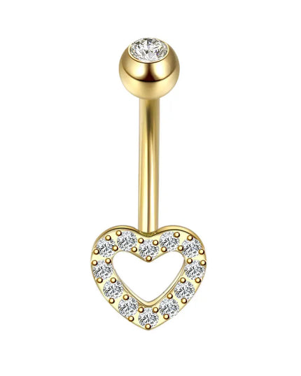 1Pc Titanium Zircon Belly Button Ring Round Heart Flower Navel Piercing Nombril Jewelry 14G Belly Piercing Ombligo