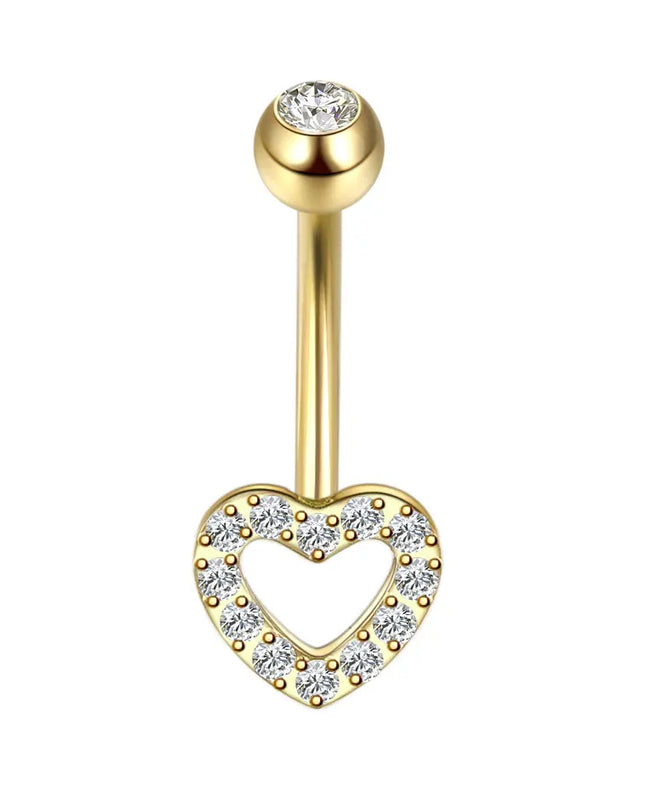 1Pc Titanium Zircon Belly Button Ring Round Heart Flower Navel Piercing Nombril Jewelry 14G Belly Piercing Ombligo
